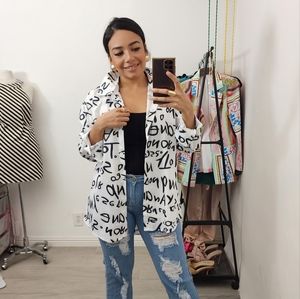 Letter print button down shirt